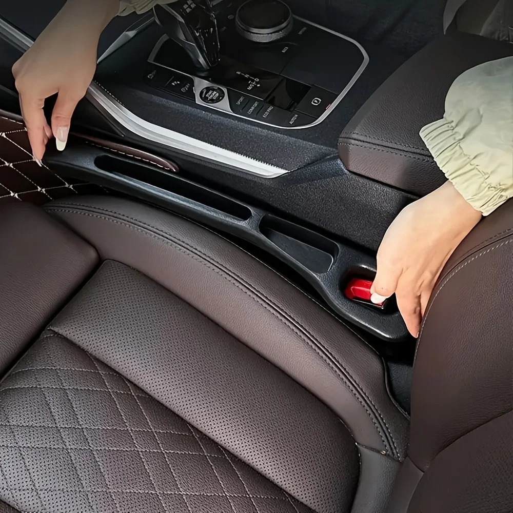 Interior Design Mockup - 2個入り 車用シート隙間収納オーガナイザー、PU防水シート隙間プラグストリップ（2つの溝デザイン）、車内隙間収納用