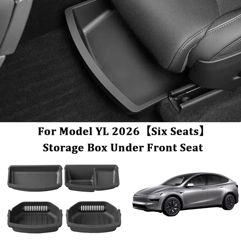 Interior Design Mockup - シート下収納ボックステスラ 2026 モデル YL 6 席