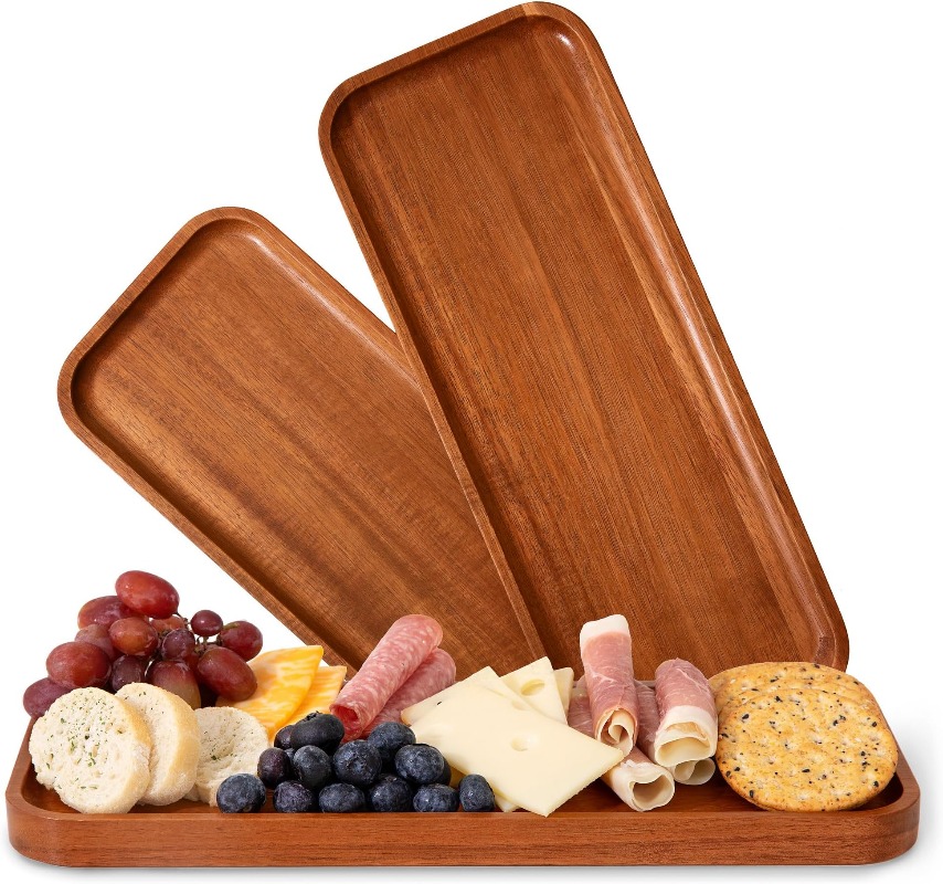 5個セット アカシア材 サービングトレイセット 長方形プラッ - Travertine Tray Oval のレビューと価格