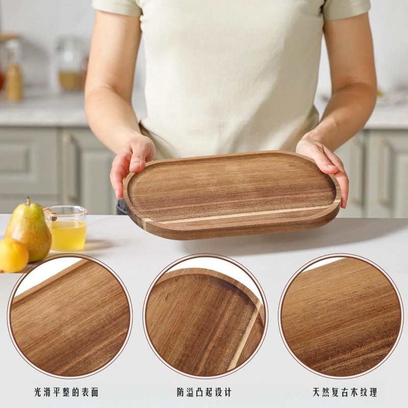 5個セット アカシア材 サービングトレイセット 長方形プラッ - Travertine Tray Oval のレビューと価格