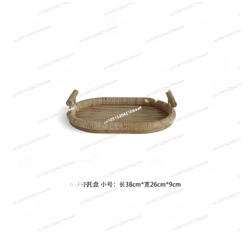 ハンドル付きラタン製トレーに最適 - 手作りの織り装飾トレー - Rattan Tray Handle のレビューと価格