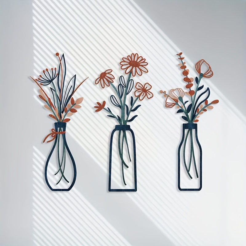 3つの大きな花柄の壁掛け彫刻 - モダンなファームハウス装飾 - Interior Design Modern のレビューと価格
