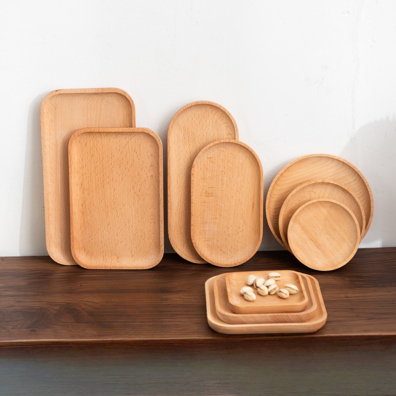 無垢ブナ材の朝食トレイ、丸型、四角形、楕円形、長方形の木製プ - Travertine Tray Oval のレビューと価格