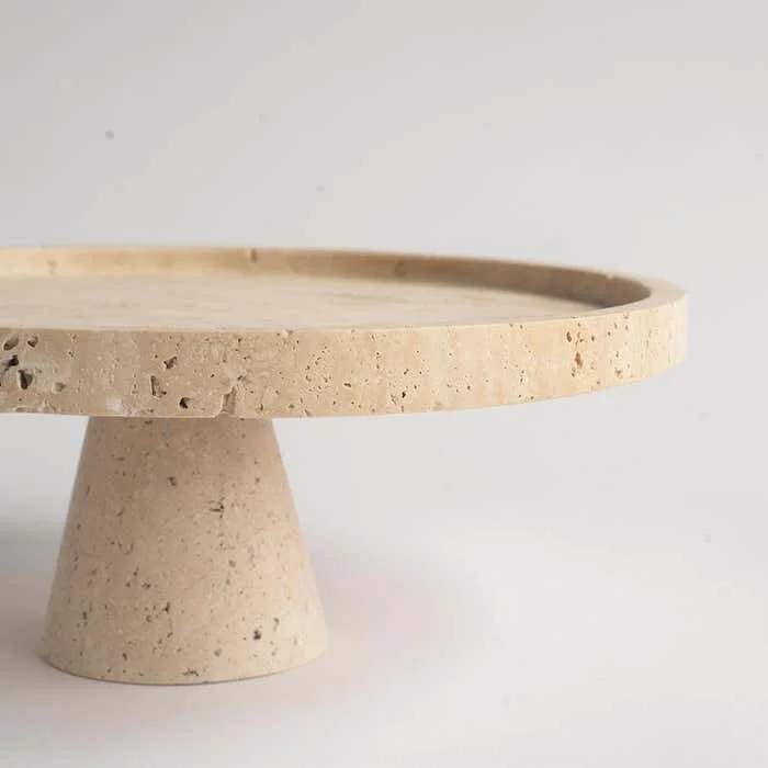 大理石の装飾スタンド,丸いケーキ,ベーキング,トレイ,ケーキ - Travertine Tray Oval のレビューと価格