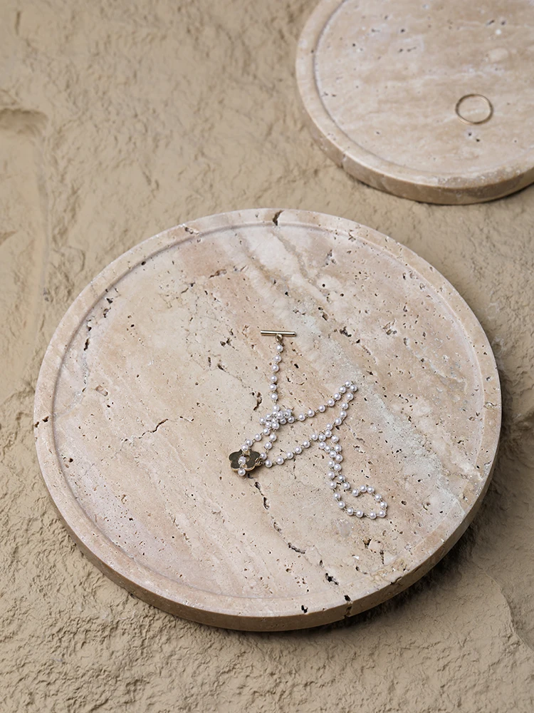 ミニマリズム大理石トレイ 香水 キャンドル ジュエリー トラ - Travertine Tray Oval のレビューと価格
