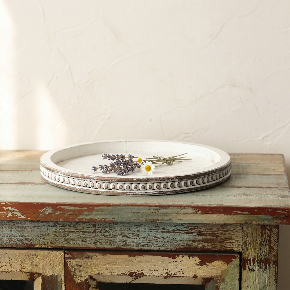 素朴なヴィンテージ風木製トレイ、多機能サービングトレイ（お茶 - Travertine Tray Oval のレビューと価格