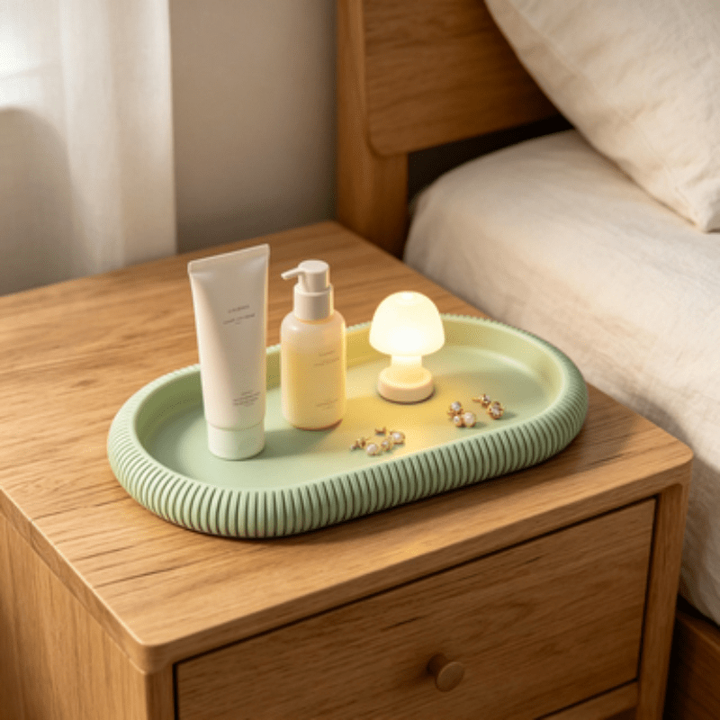 楕円形の収納トレイ装飾オーガナイザープレート滑り止めデスクト - Travertine Tray Oval のレビューと価格