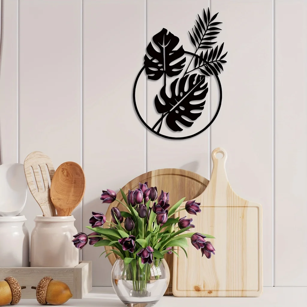 Cifbuy-ヤシの葉の金属の壁の彫刻、植物シルエットの装飾 - Interior Design Modern のレビューと価格