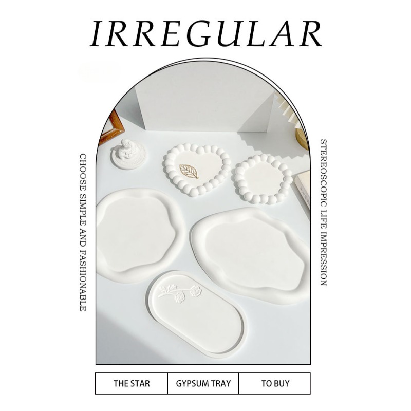 不規則な多目的石膏トレイ,ジュエリーや家の装飾用の装飾アクセ - Travertine Tray Oval のレビューと価格