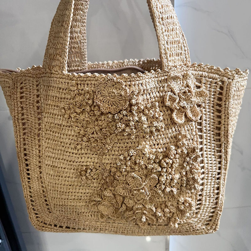 夏の花柄織りトートバッグ ボヘミアンスタイル トラベルストロ - Interior Design Bali のレビューと価格