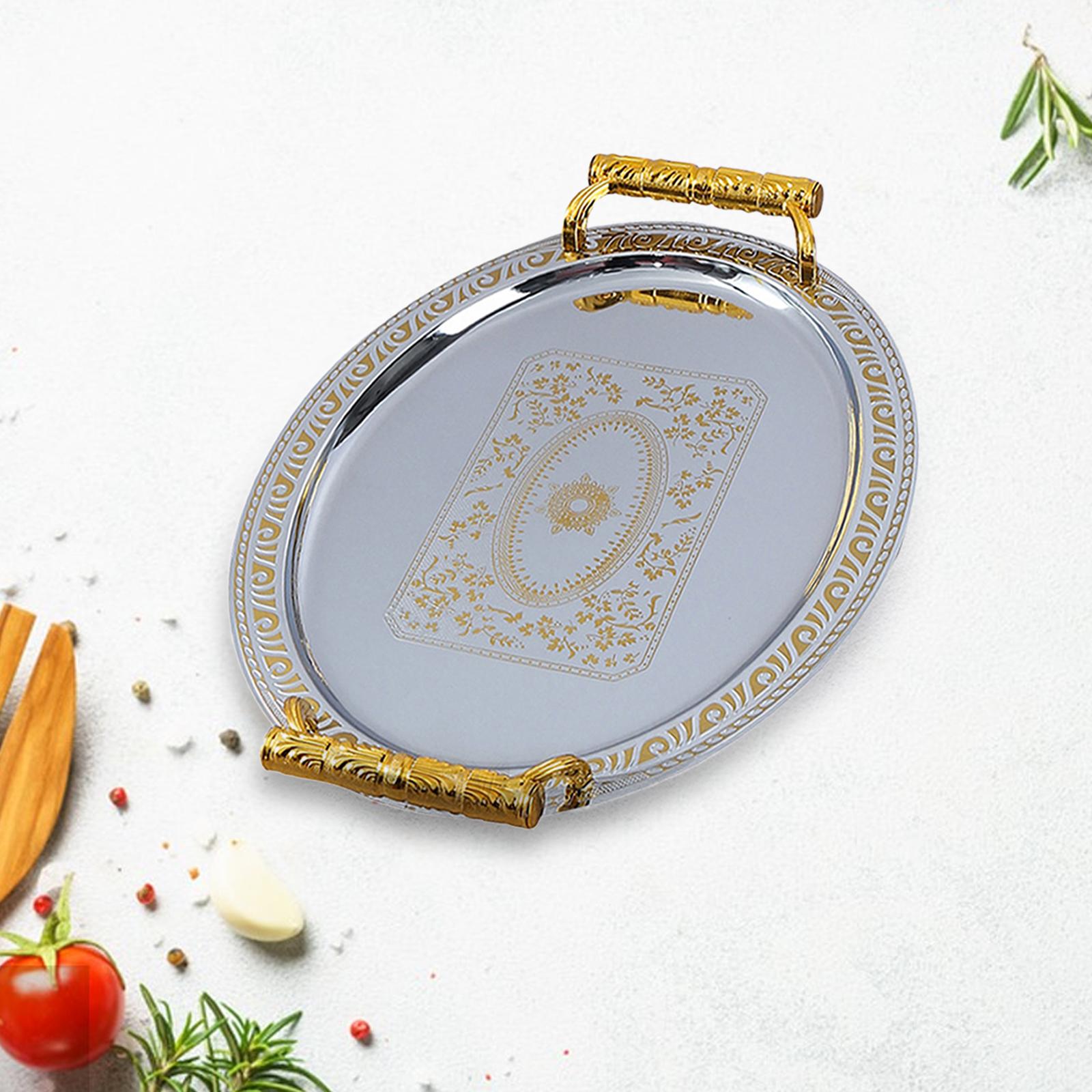 ステンレス鋼の装飾的な多機能サービングトレイ,楕円形のフード - Travertine Tray Oval のレビューと価格