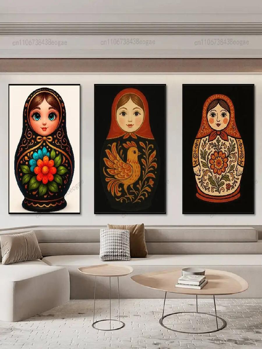 人形マトリョーシカ ロシアアートポスター HD 防水ウォール - Interior Design Hd のレビューと価格