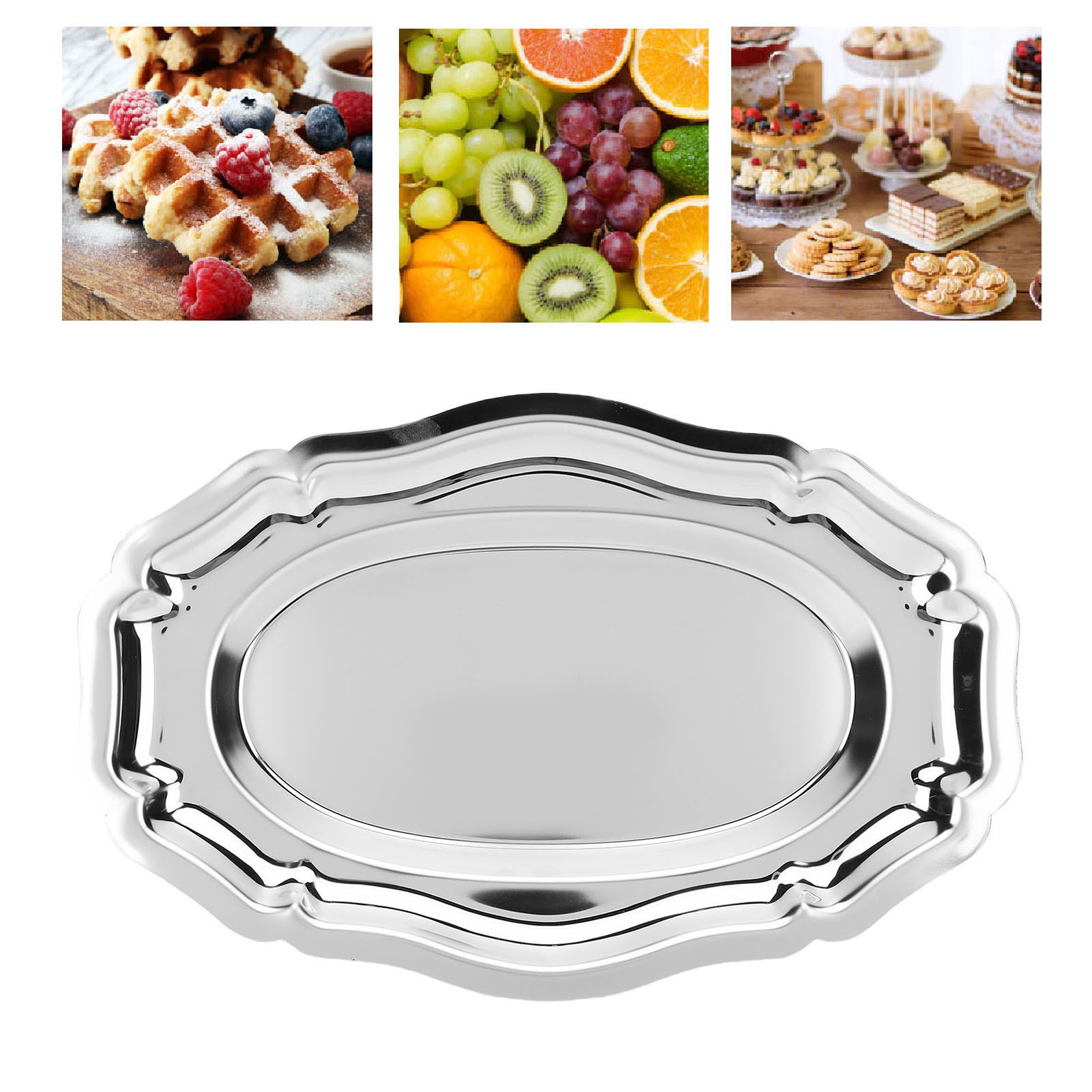 サービングトレイ 304ステンレス鋼 デザートプレート 多目 - Travertine Tray Oval のレビューと価格