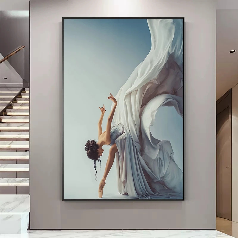 現代バレエダンスガールキャンバス絵画エレガントなダンサー壁ア - Interior Design Modern のレビューと価格