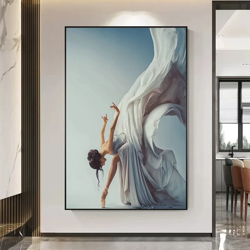 現代バレエダンスガールキャンバス絵画エレガントなダンサー壁ア - Interior Design Modern のレビューと価格