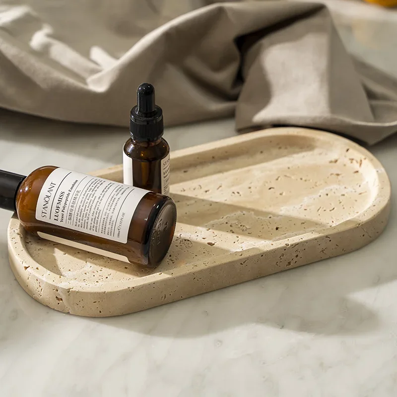 楕円形トラバーチン石トレイ、バスルームの洗面台、ドレッサー、 - Travertine Tray Oval のレビューと価格