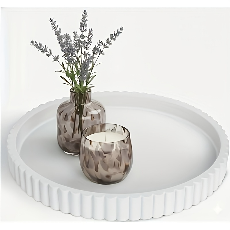 白い丸い波型コーヒーテーブルトレイ、モダンな装飾的なセンター - Travertine Tray Oval のレビューと価格