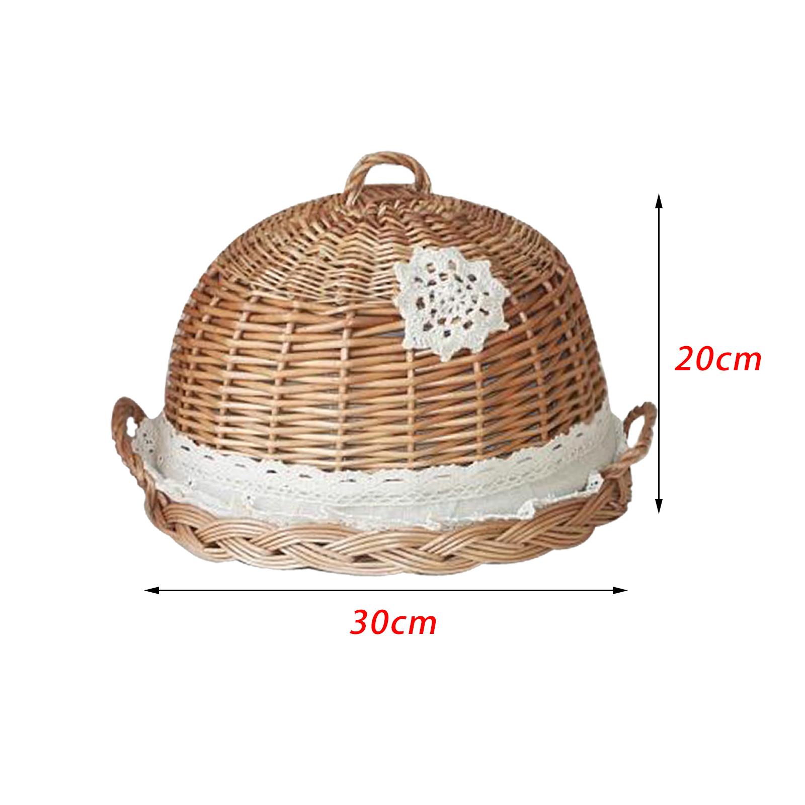 フードドーム蓋とサービングトレイ、籐製ウィッカー編み、ケーキ - Rattan Tray Handle のレビューと価格