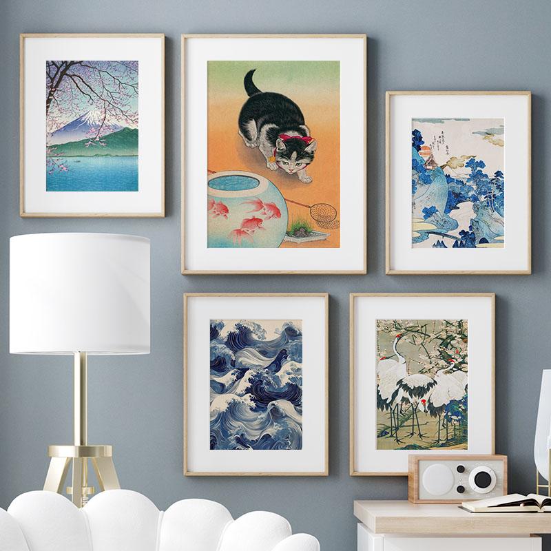 日本の葛飾北斎キャンバス絵画ウォールアートポスタープリント富 - Interior Design Modern のレビューと価格