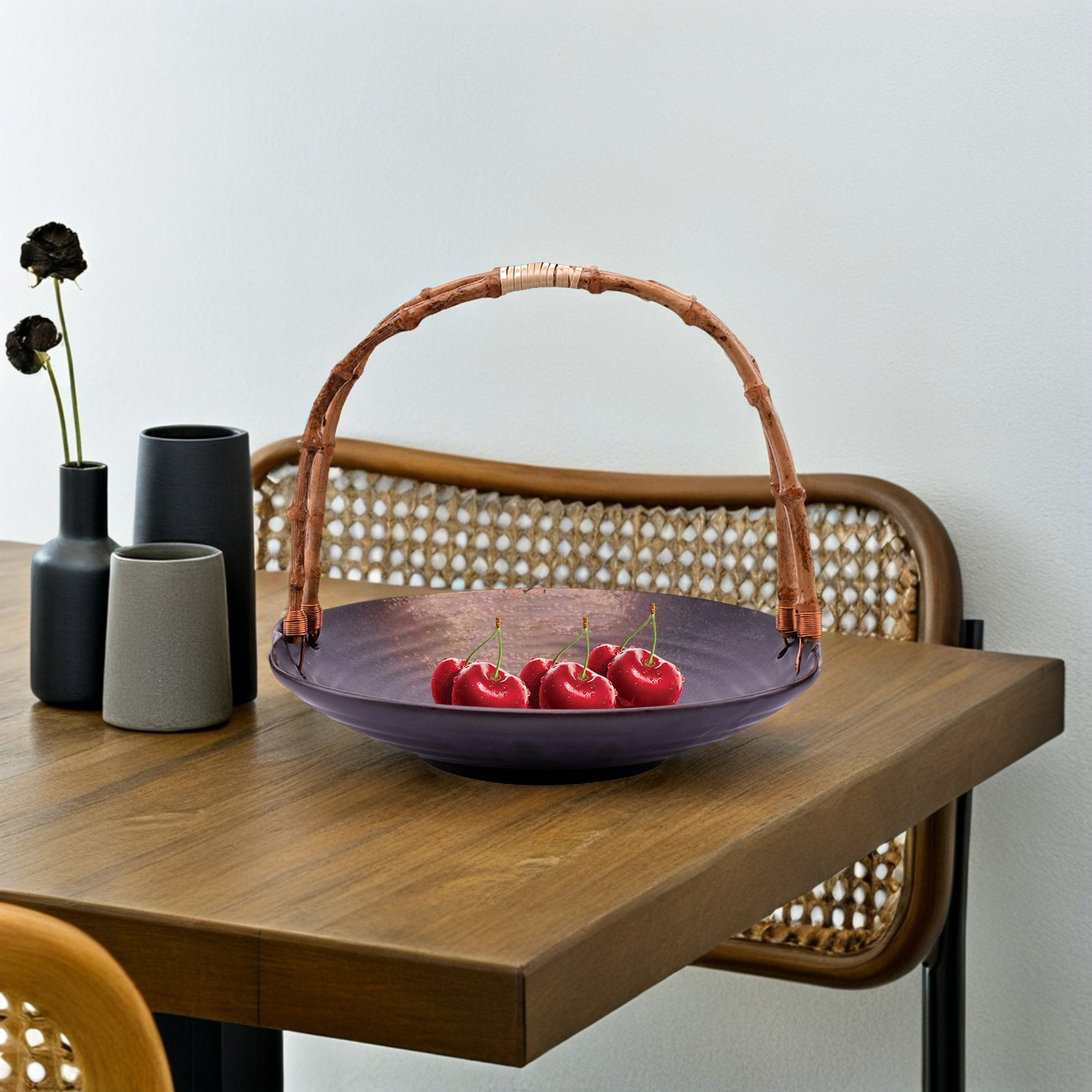籐製サービングトレイハンドル手編み交換用寿司皿フルーツボウル - Rattan Tray Handle のレビューと価格