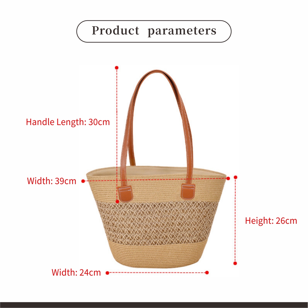 わら編みバスケットハンドバッグ女性の大容量ショルダーバッグフ - Interior Design Bali のレビューと価格