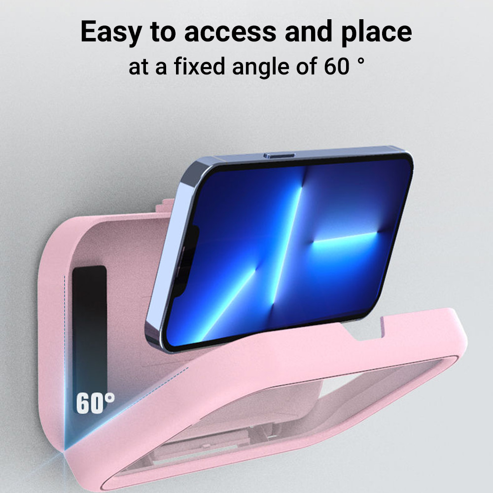 防水壁掛け式スマホホルダー 自己粘着式シャワーキックスタンド - Interior Design Hd のレビューと価格